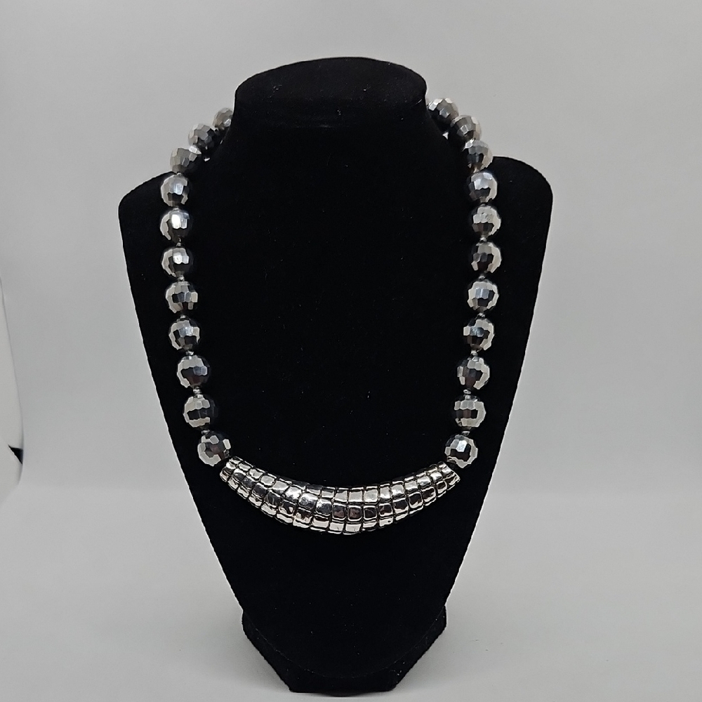 Simon Sebbag Faceted Bead And Sterling Silver Necklace
